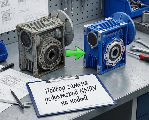Подбор замена редукторов NMRV